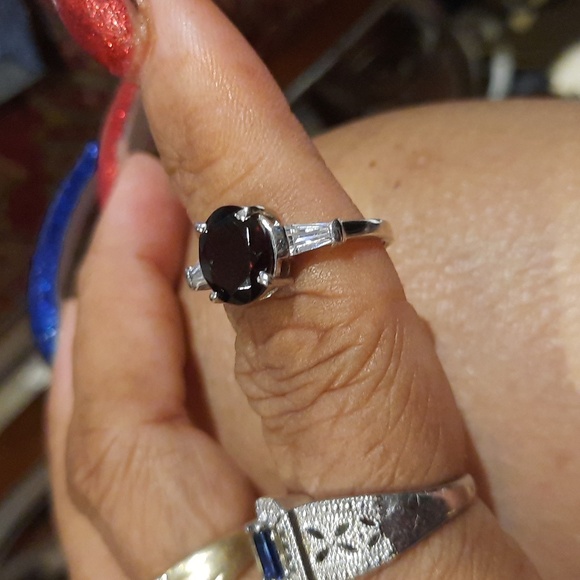 NWT AUTHENTIC GENUINE SOLID STERLING SILVER CZ MOZAMBIQUE GARNET DIAMONELLE RING - Picture 2 of 4